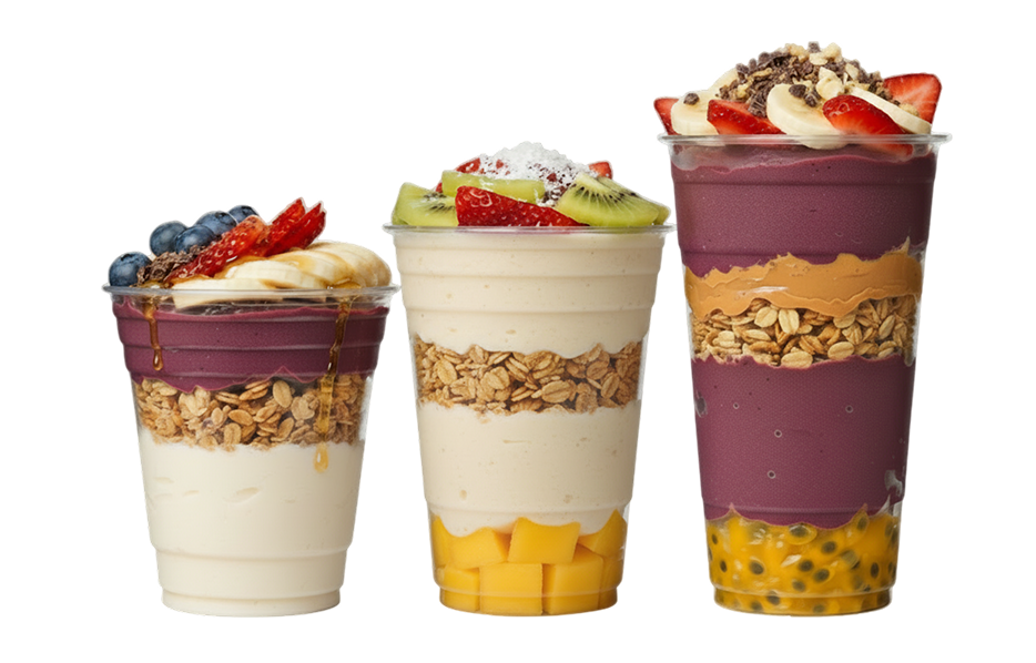 The Best Açaí product range — premium açaí cups and bowls